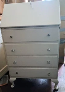 Bureau Desk Folding Locking Painted Wood Upcycle - Picture 1 of 4