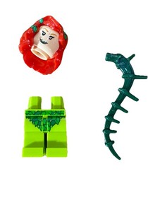 Lego Minifigure Poison Ivy Hair Over Shoulder - No Torso - Batman Dcu