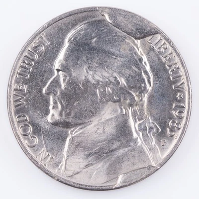 Error Double Cud 1983-P Jefferson Nickel 5c  - Image 1 of 3