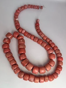 Vintage große rosa Lachs Koralle Perlen 517g - Bild 1 von 14