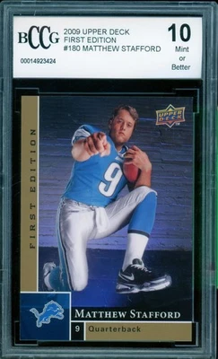Matthew Stafford Rookie Card 2009 Upper Deck First Edition #180 BGS BCCG 10 - Image 1 of 2