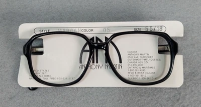 Marco de gafas vintage Anthony Martin negro Morgan 55-18-145 estilo años 80 nuevo de stock Foto 1 de 4