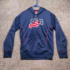 Sudadera con Capucha Nike Therma Fit Para Mujer Pequeña Azul Marino Polar Equipo EE. UU. Hockey Pullover - Imagen 1 de 6