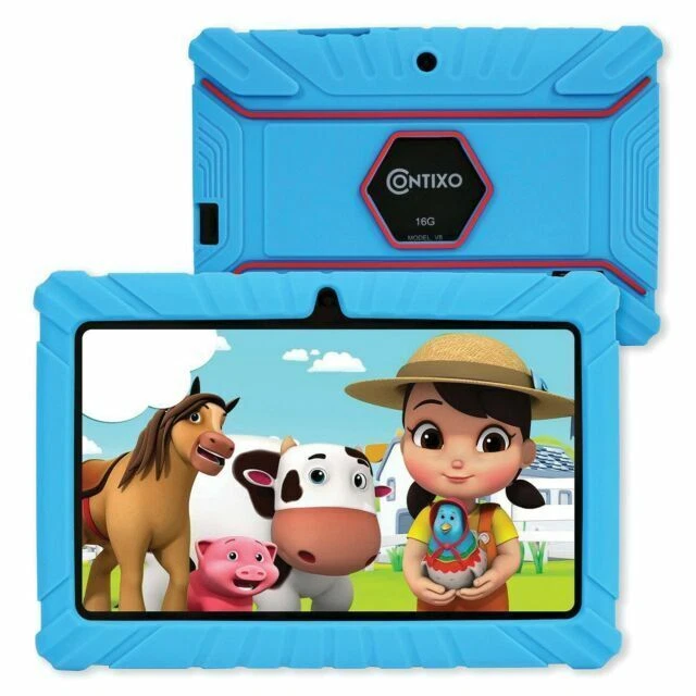 Contixo V8-2 7-Inch 16 GB Wi-Fi Learning Pre-Load App and Kids-Proof Case Kids Tablet - Blue