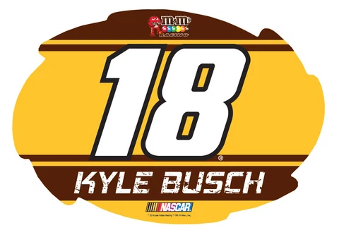 NASCAR #18 Kyle Busch 5"x6" Swirl w/ Stripe Design Magnet-NEW for 2016! Cover