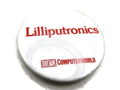 Computer World Lilliputronics Button Red & White - Image 1 of 4