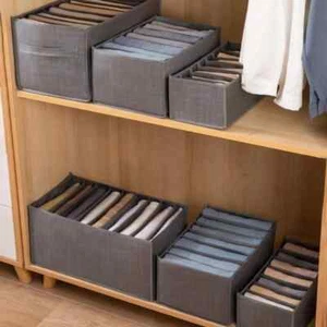 Pantalón Jeans Plegable Pantalón Almacenamiento Cajón Organizador Armario Ropa Almacenamiento Caja - Imagen 1 de 8