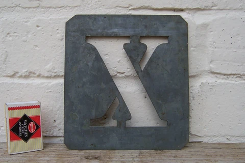 VINTAGE GALVANISED STENCIL LETTER *** X *** DISPLAY SIGN INDUSTRIAL FACTORY Cover