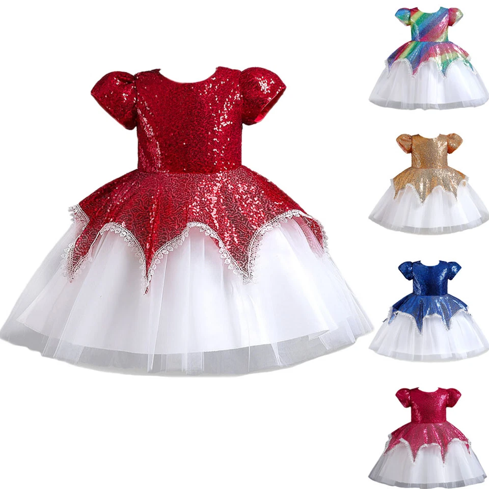 Kids Flower Girls Princess Tulle Tutu Dress Pageant Bridesmaid Party Wedding New - Image 1 of 4