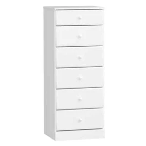 Astrid White 6-Drawer Dresser 20 in. Chest of Drawers, Dresser for Bedroom, Whit - Picture 1 of 8