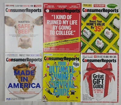 Consumer Reports Magazine Lot Of 6 2015-2016 Finance Health Food Safe Beef Debt - Image 1 of 4