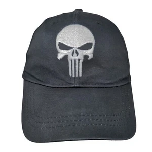 Cappello Punisher Strapback Nero Taglia Unica Ricamato 6 Pannelli Doppio Piumino - Foto 1 di 7