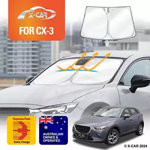 Windscreen Sun Shade for Mazda CX-3 CX3 2015-25 Wind Screen Sun Visor Protector - Picture 1 of 7