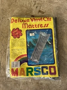 Vintage Marsco Grey Silver Deluxe Vinyl Air Mattress Inflatable Pool Float NEW - Picture 1 of 2