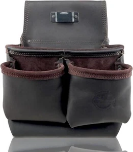 Graintex OS2083 6 Pocket Nail & Tool Pouch Top Grain Oil Tanned Leather - Picture 1 of 1