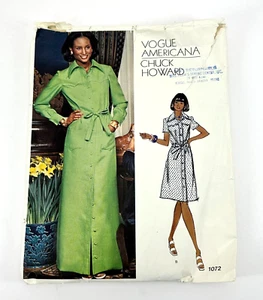 Vogue Americana 1072 Size 16 Dress Chuck Howard Cut Pattern and Instructions - Picture 1 of 8