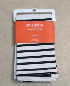Opalhouse Jungalow Cotton Napkins 4 pack 18"x 18” Black & White Striped - Picture 1 of 3