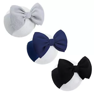 3 Pack Black Hairband for Girls Oversized Bows Elastic Headbands for Kids - Picture 1 of 8