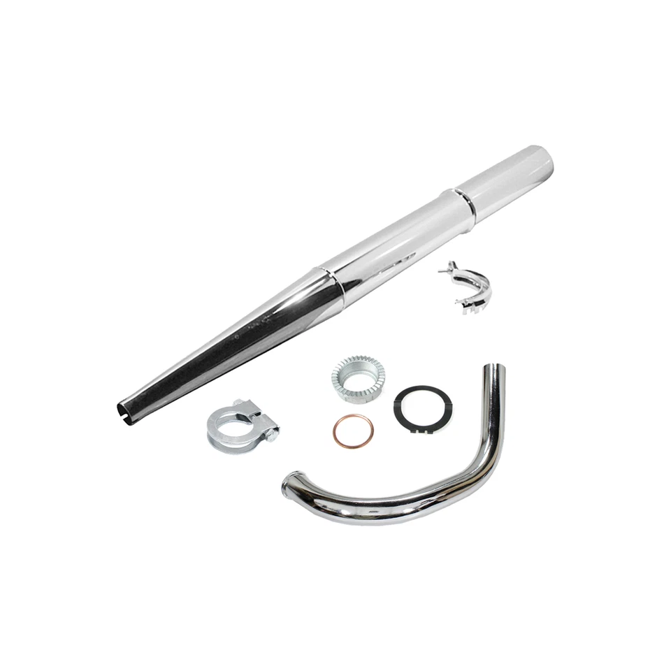 Auspuff Krümmer Mutter Simson S50 S51 S70 chrom Schellen Auspuffanlage komplett - Bild 1 von 4