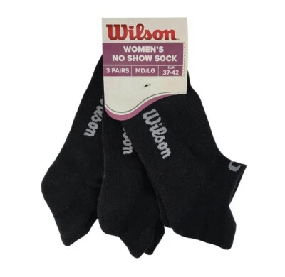 Wilson Women's 3 Pack No Show Black Socks - MD/LG (6-11.5) Pickleball/Tennis - Image 1 of 4