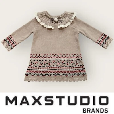 Vestido suéter Max Studio Baby Holiday, talla 12M, precio de venta sugerido por el fabricante $30 Foto 1 de 4