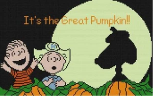 CROSS STITCH+ CRAFT PATTERN Peanuts Linus Sally Great Pumpkin Snoopy Halloween - Picture 1 of 14