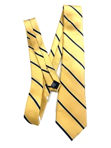Club Room Men's Silk Traditional Width Tie Gold w/ Navy Stripe - Picture 1 of 7