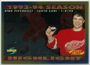 1994-95 Score Gold Line #243 Dino Ciccarelli Detroit Red Wings - 500th Goal - Picture 1 of 2