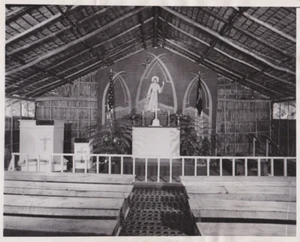 1943 Press Photo WW2 All-Negro US Navy 34th Battalion Built Chapel South Pacific - Picture 1 of 2