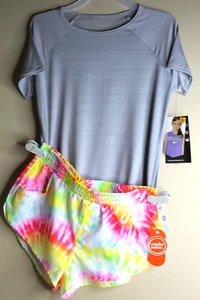 Girls Wonder Nation Board Shorts Tie Dye and Avia Short Sleeve Tee L (10-12) New - Picture 1 of 8