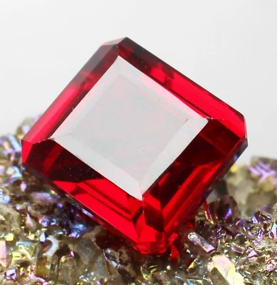 53.95 Ct. Mozambique Blood Red Ruby Square Cut Loose Gemstone Gift for Women - Image 1 of 4