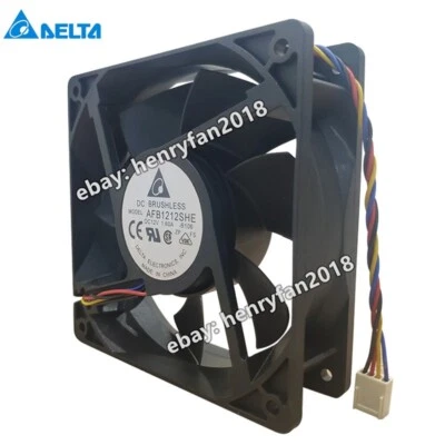 Delta Fan AFB1212SHE DC 12V 1.6A 120*120*38MM 4-Pin Server Case Cooling Fan - Image 1 of 4