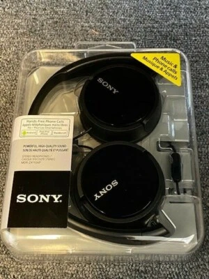 Brand New Sony MDRZX110AP ZX Series Extra Bass Smartphone Headset w/ Mic (Black) - Image 1 of 2