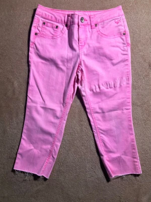 Justice Jeans Sz 10 1/2 Junior Girl Pink Skinny Low Raise Capris (D) - Image 1 of 4