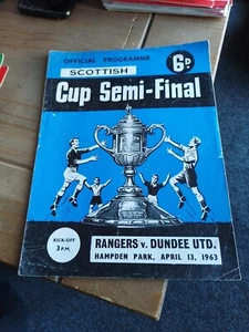 Rangers V Dundee United 1963 Scottish Cup Semi Final Football Programme - Picture 1 of 4