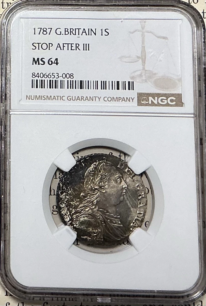 イギリス　シリング銀貨　1787 イギリス 1787年 シリング銀貨 パターン試作プルーフ ジョージ3世 NGC