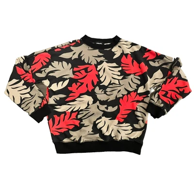 Diesel All Over Print Botanical Leaf Designer Pullover Sweatshirt Medium - Image 1 of 4