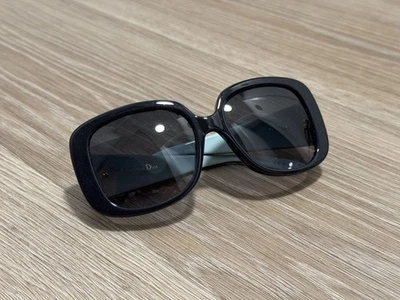 CHRISTIAN DIOR Resin Cannage Dior Lady Lady 1D Sunglasses Black Blue - Image 1 of 4