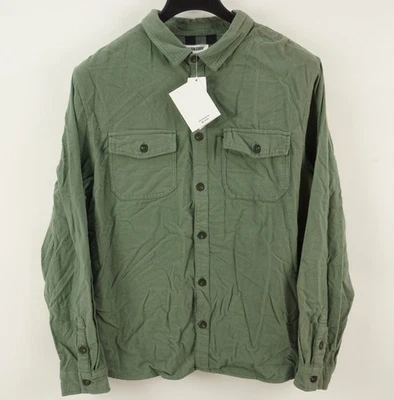 New Sovereign Code Archer Flannel Shirt Mens Large Sage Green Button Up Utility - Image 1 of 4