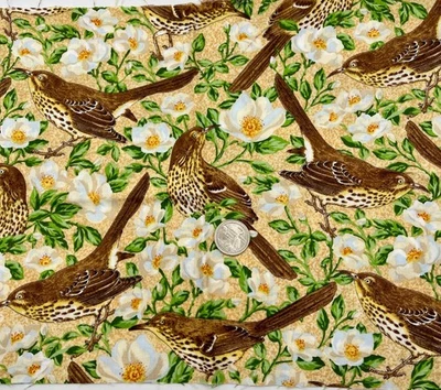 The State Birds Brown Thrasher - Georgia #678 Suzan Ellis para Northcott 1/4 yarda Foto 1 de 2