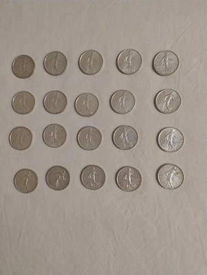 LOT 5 francs semeuse argent  - Photo 1/3