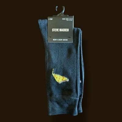 Steve Madden 男式船袜 6-12.5。 黑色披萨 全新!! — 第 1/2 张图片