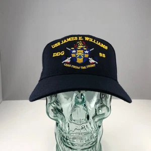 Vintage USS James E. Williams DDG 95 US Navy Strapback Hat Cap OSFM Made In USA - Picture 1 of 7