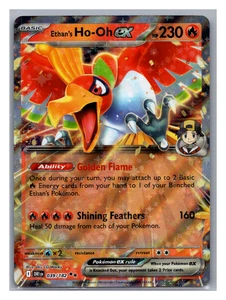 Pokémon Holograma Raro Scarlet & Violet Destined Rivals #39/182 Ethan's Ho-Oh EX 2025 - Imagen 1 de 3