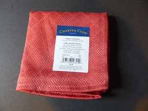 SET of 4 Fabric New Charter Club Napkins Dinner Rust Party Catering Event Reuse - Picture 1 of 2