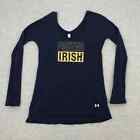Under Armour Shirt Womens Extra Small Blue Long Sleeve Fighting Irish Football