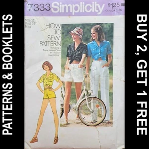 Camisa/Pantalones/Pantalones Cortos De Colección Simplicity Cómo Coser Patrón #7333 Talla 12 CORTE - Imagen 1 de 6