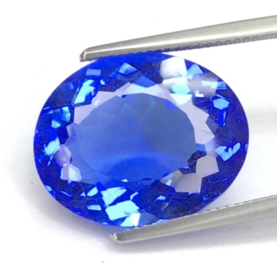 17.78ct Royal Tanzanite Hydrothermal Quartz | Lab-Created | 16.3 X 10.10mm - Image 1 of 3