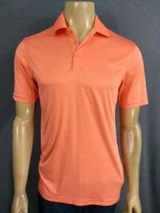 SLAZENGER GOLF POLO SHIRT SS Mens Small Orange & Cream Striped Athletic - Picture 1 of 6