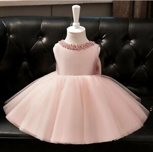 Summer Baby Girl Baptism Dresses Birthday Tulle Princess Ball gown party frock